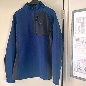 NWOT.  Men’s Spyder fleece interior bright blue sweatshirt.